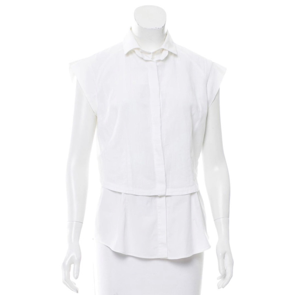 Brunello Cucinelli cap sleeve button down shirt